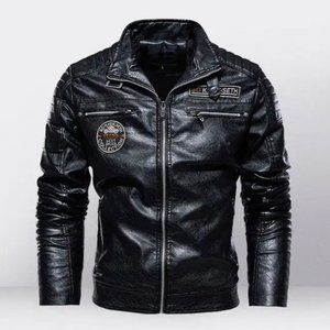 New Men's Autumn High Quality Fashion Coat Leather Jacket Motorcyle